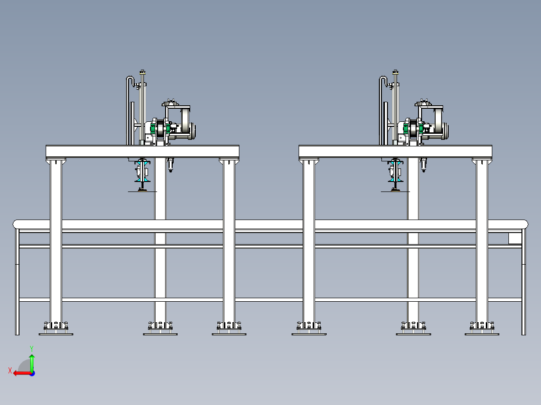 输送线物料分拣机构后视图