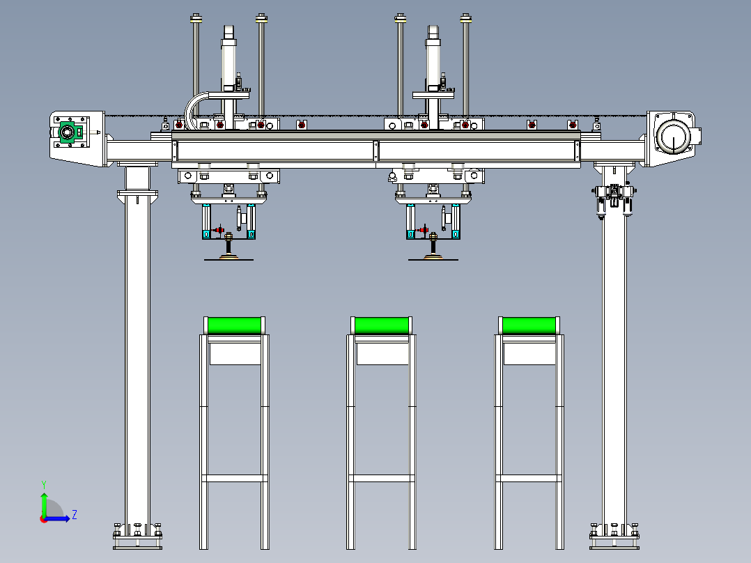 输送线物料分拣机构左视图