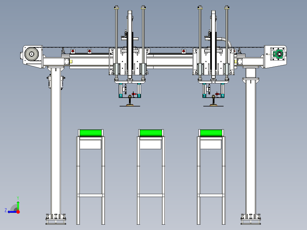 输送线物料分拣机构右视图