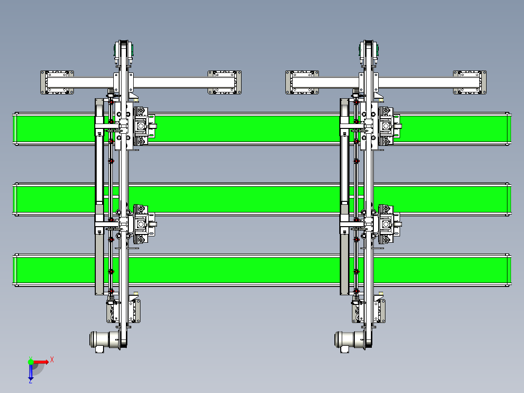 输送线物料分拣机构俯视图