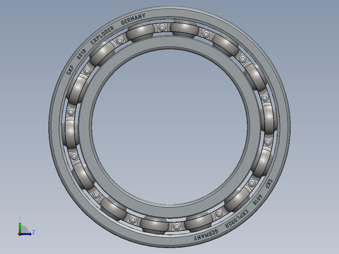 轴承 SKF 6018左视图