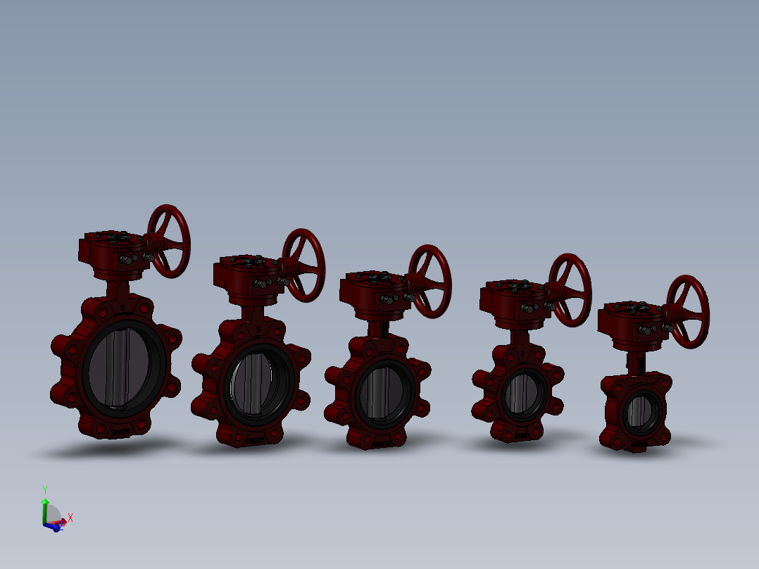 5款LT手动蝶阀GGG40模型