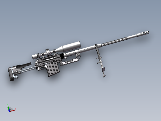 手枪左轮冲锋枪老式狙击步枪设计3D图纸922-chye-tac-m-200-proe-1 3 STP SW CREO UG X_T