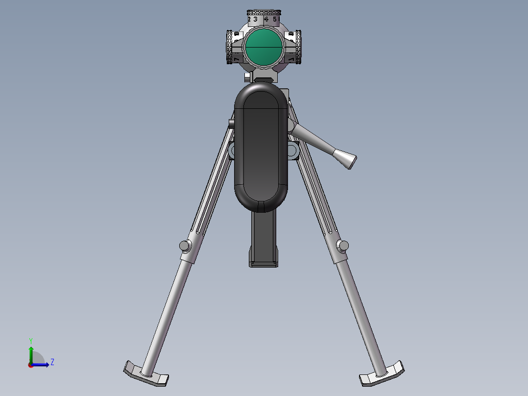 手枪左轮冲锋枪老式狙击步枪设计3D图纸922-chye-tac-m-200-proe-1 3 STP SW CREO UG X_T左视图