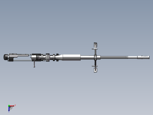 手枪左轮冲锋枪老式狙击步枪设计3D图纸922-chye-tac-m-200-proe-1 3 STP SW CREO UG X_T俯视缩略图