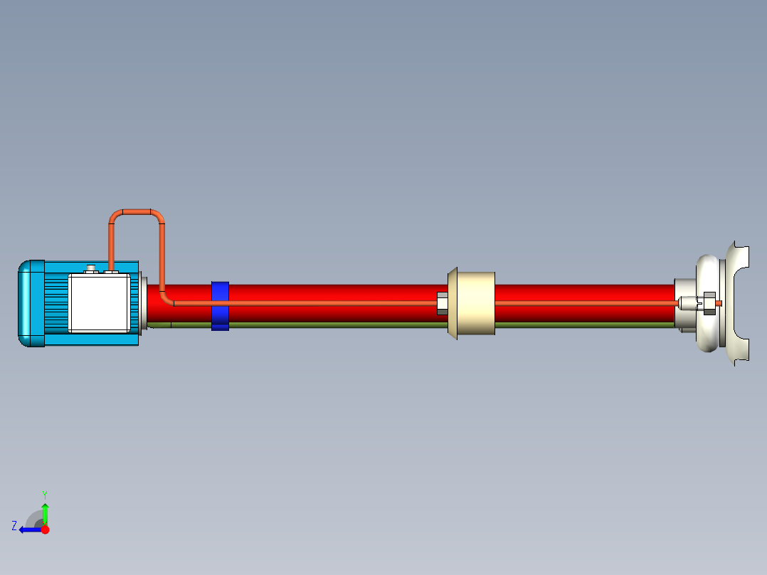污水处理泵sewage-water-pump-模型格式为 inventor右视图