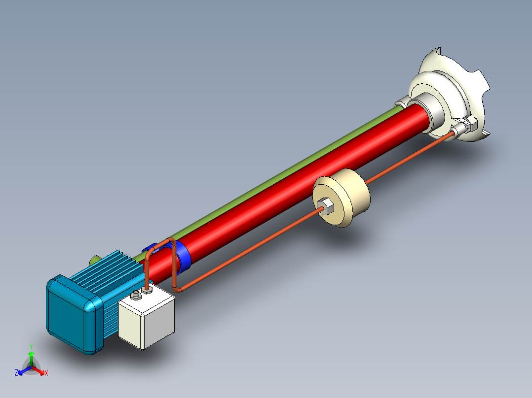污水处理泵sewage-water-pump-模型格式为 inventor正等轴测图