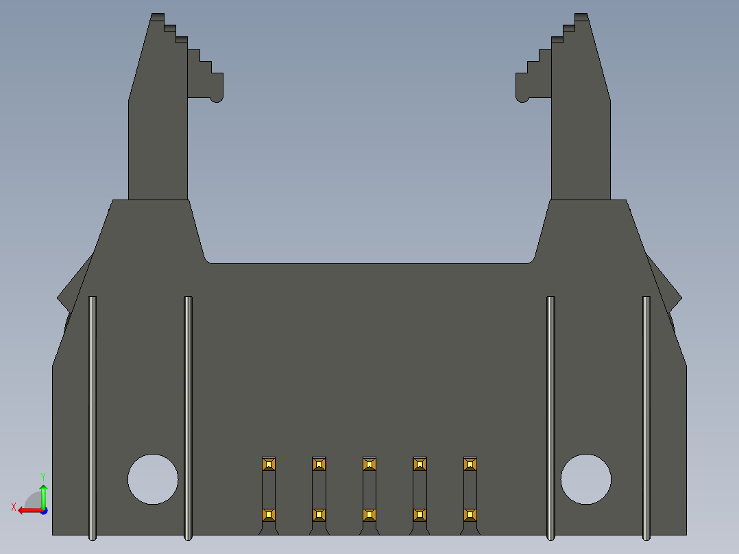 锁存 IDC 连接器后视图