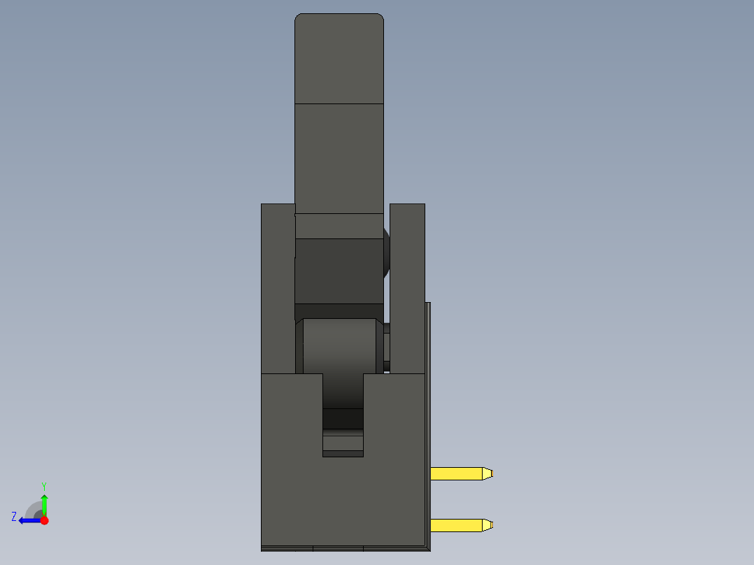 锁存 IDC 连接器右视图