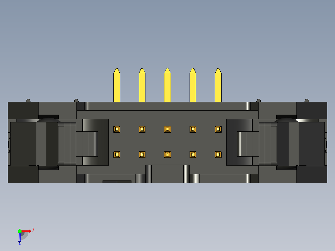 锁存 IDC 连接器俯视图