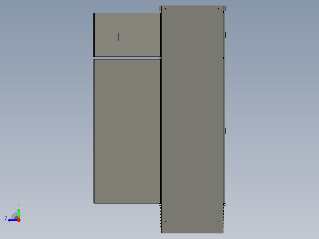 2X630A电源柜铜排前后叠加右视图