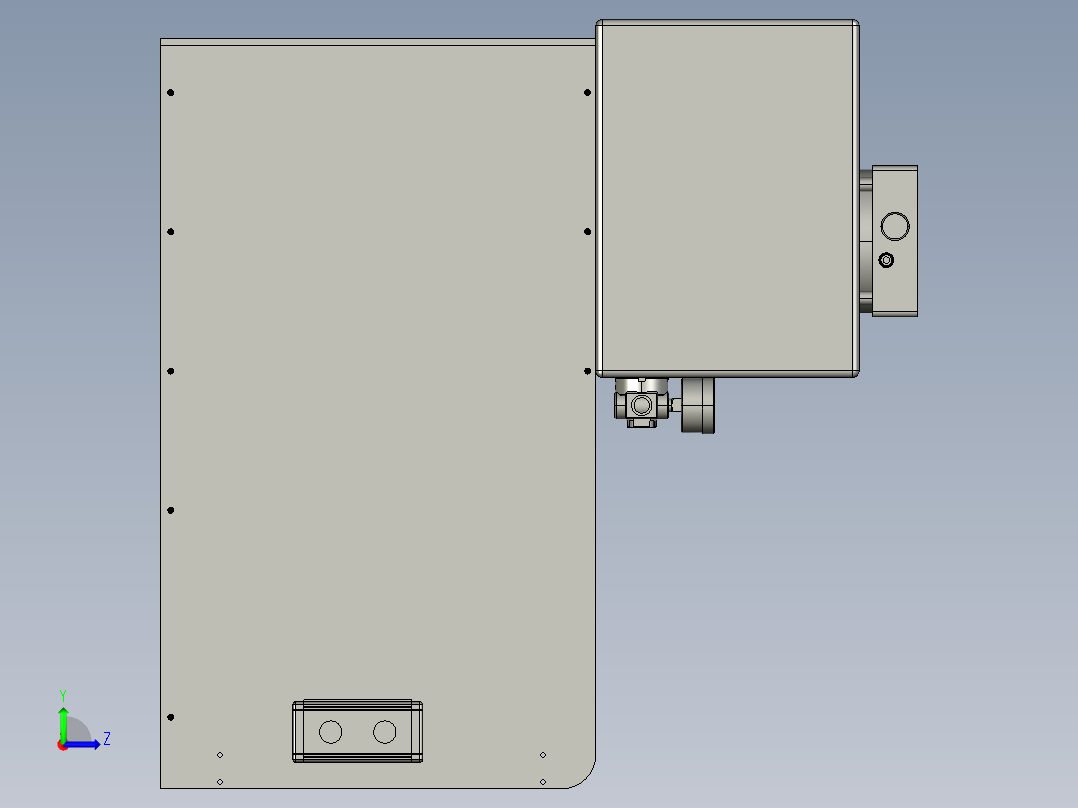 气压式上下自动压机左视图