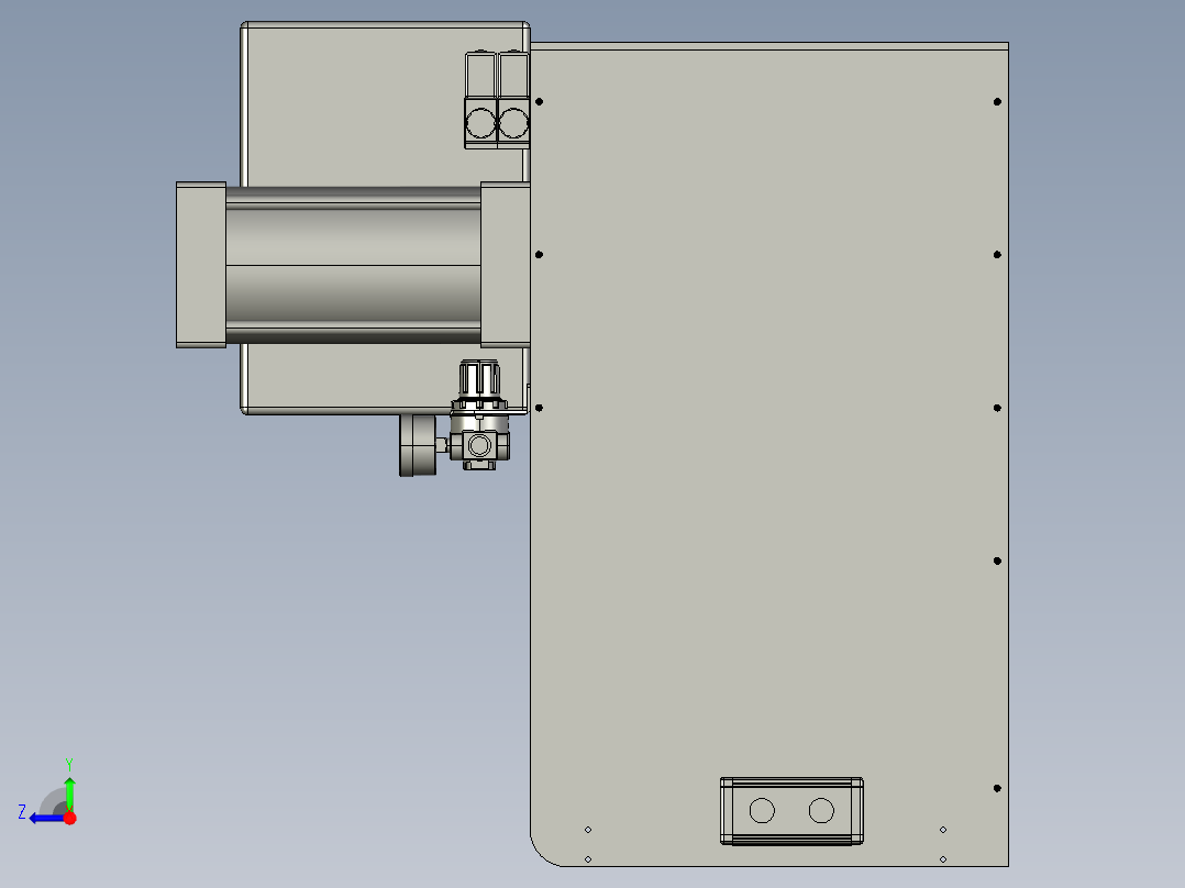 气压式上下自动压机右视图