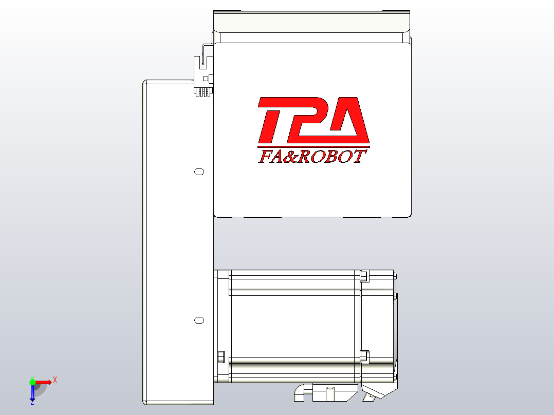 伺服电机集成皮带传动直线执行器TPA-OCB-140-256-L2550-RP-P75-N3俯视图