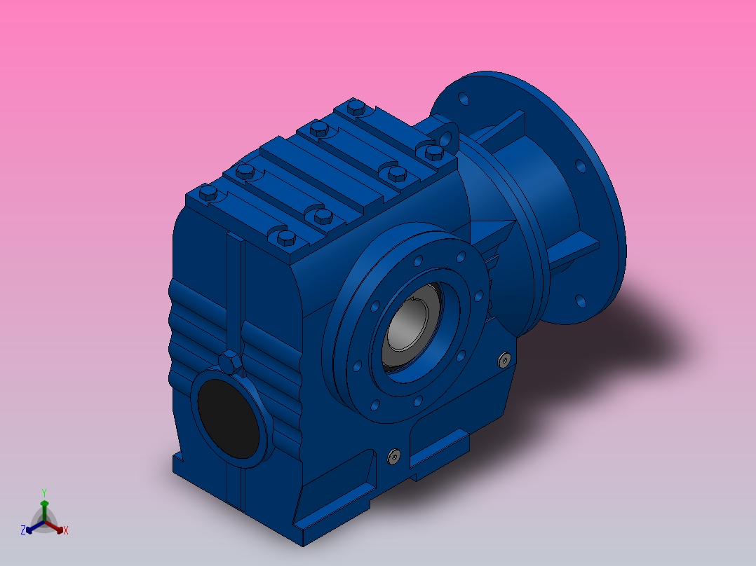SAZ97ZP蜗轮蜗杆减速机SAZ97-12.75-M1-A-Φ70-P180主视图