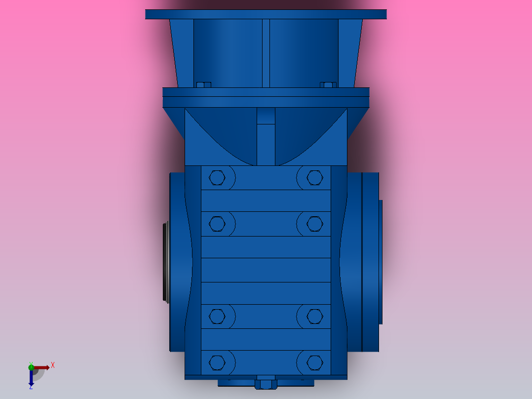 SAZ97ZP蜗轮蜗杆减速机SAZ97-12.75-M1-A-Φ70-P180俯视图