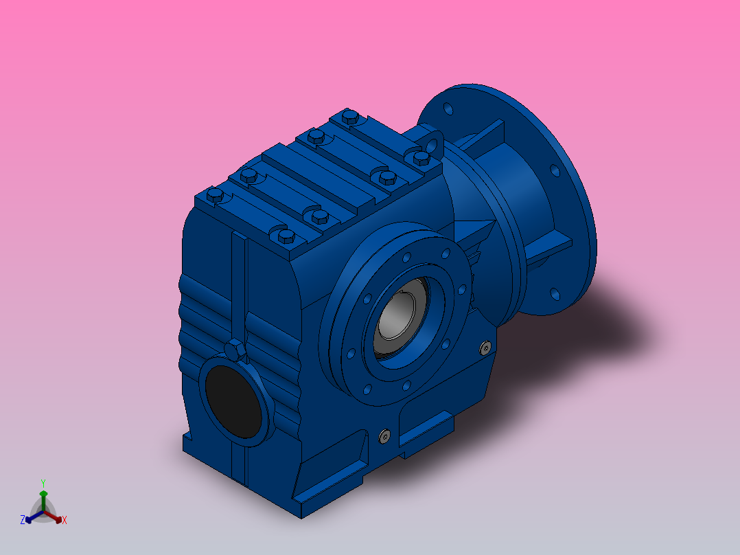 SAZ97ZP蜗轮蜗杆减速机SAZ97-12.75-M1-A-Φ70-P180正等轴测图