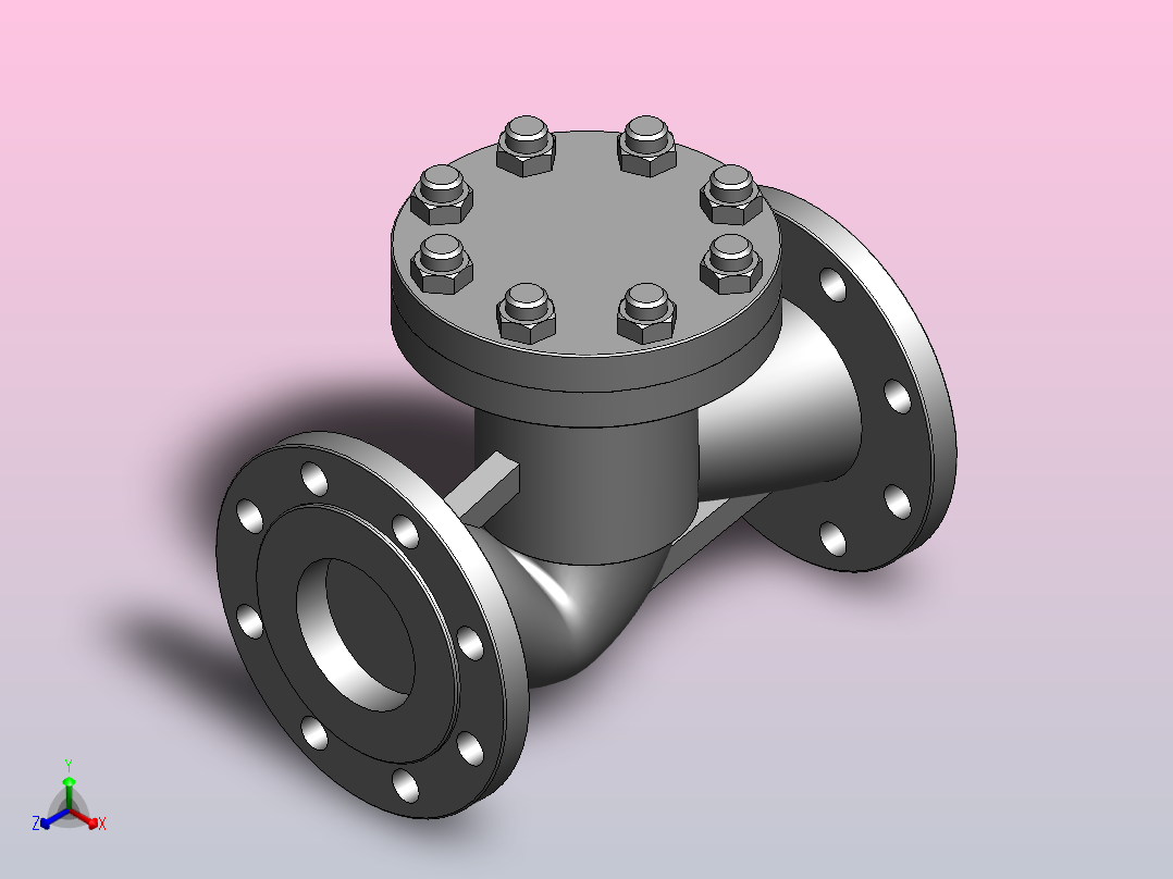 升降式止回阀[1.6-DN80-升降式止回阀]主视图