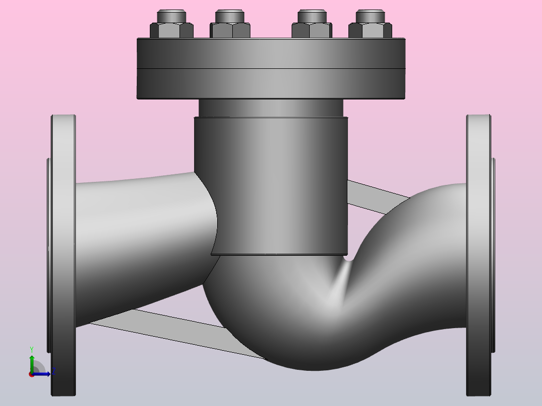 升降式止回阀[1.6-DN80-升降式止回阀]左视图
