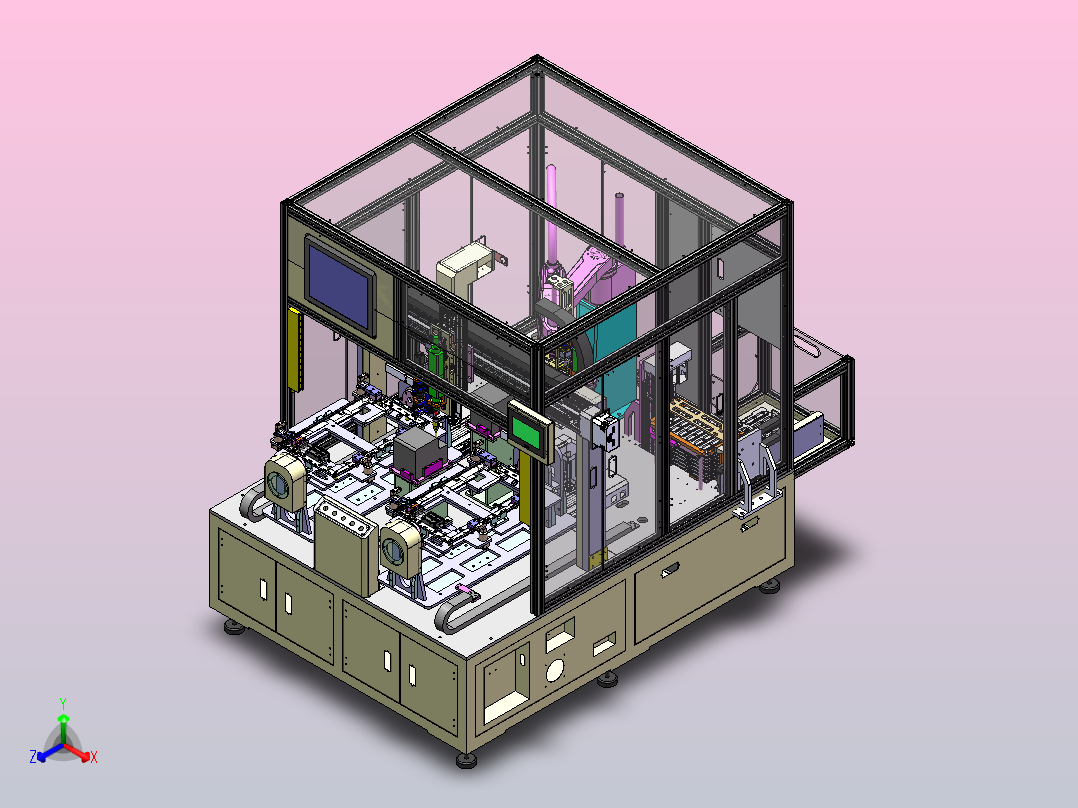 带视觉定位式锁螺丝机正等轴测图