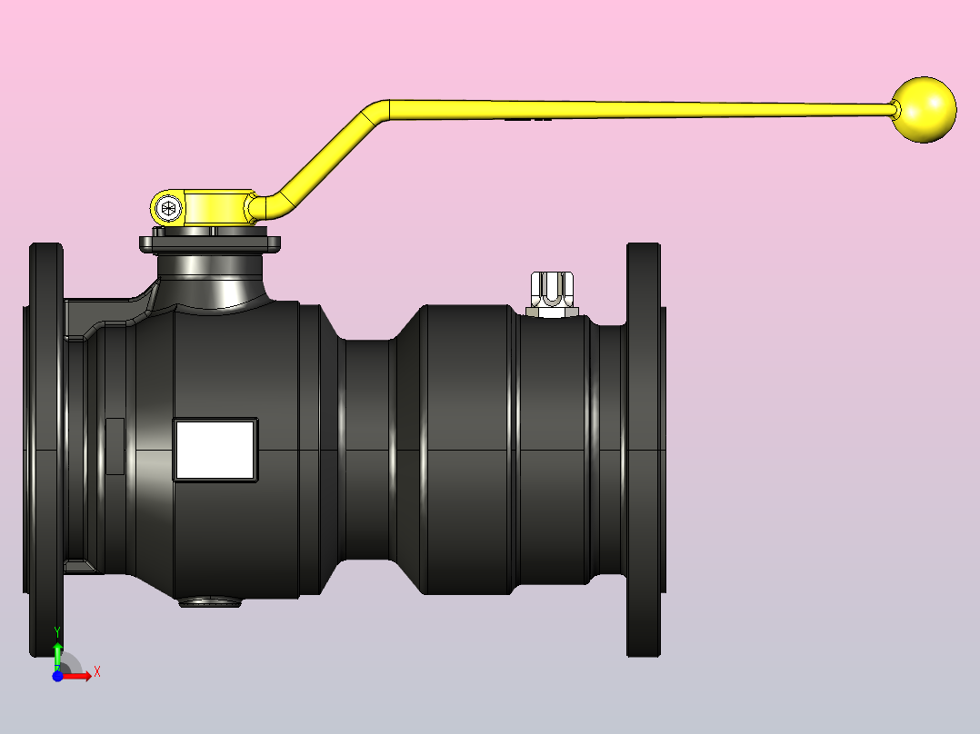 带有TAS的法兰球阀结节铸铁球阀带TA法兰结节铁前视图