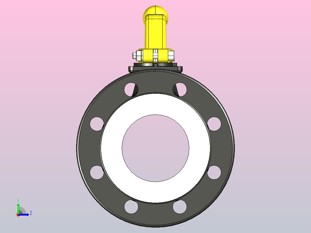 带有TAS的法兰球阀结节铸铁球阀带TA法兰结节铁左视图