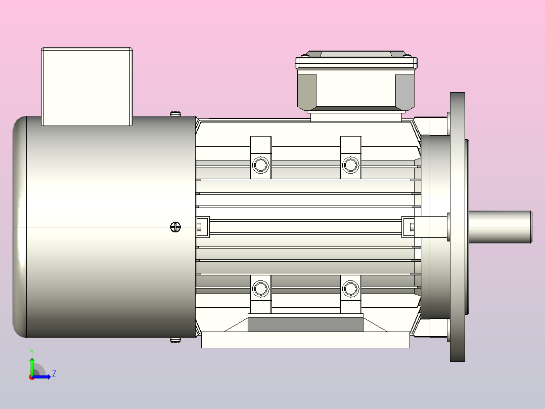 YVF2系列电机B35安装(63～180L)[YVF2-90L-4P-1.5kW-B35]左视图