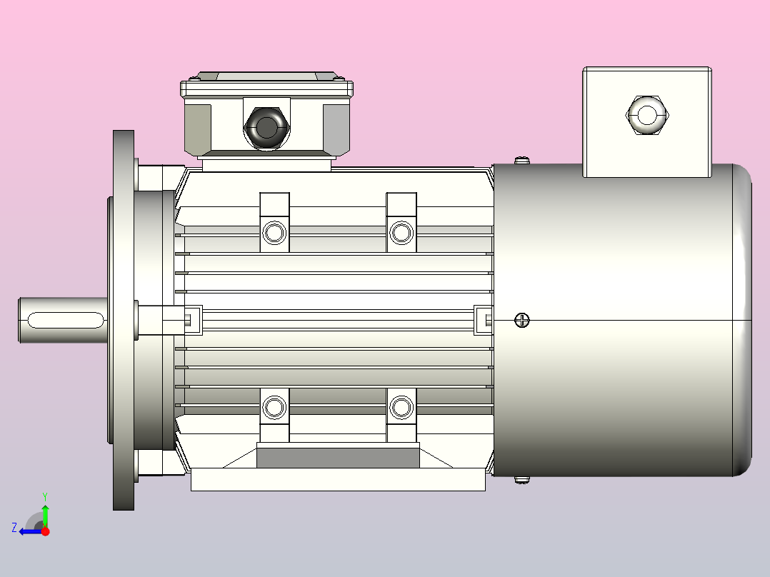 YVF2系列电机B35安装(63～180L)[YVF2-90L-4P-1.5kW-B35]右视图