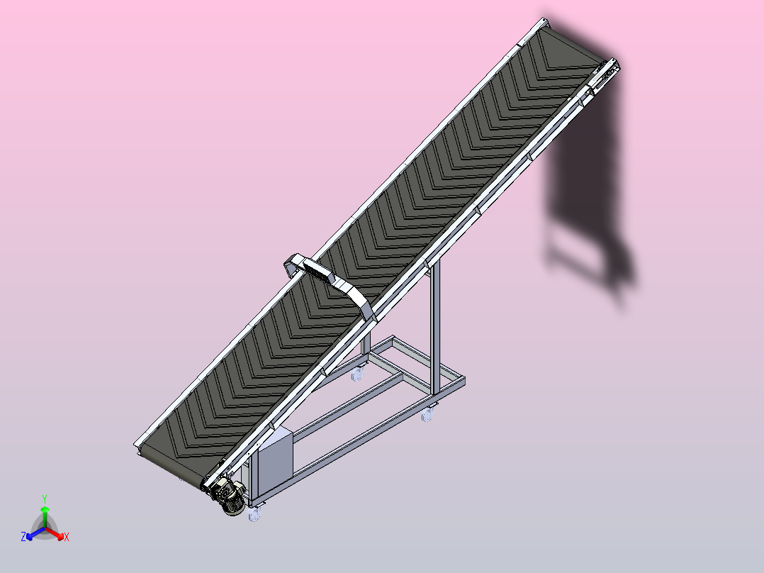 卡车装货输送机3D数模图纸 STEP X_T格式主视图