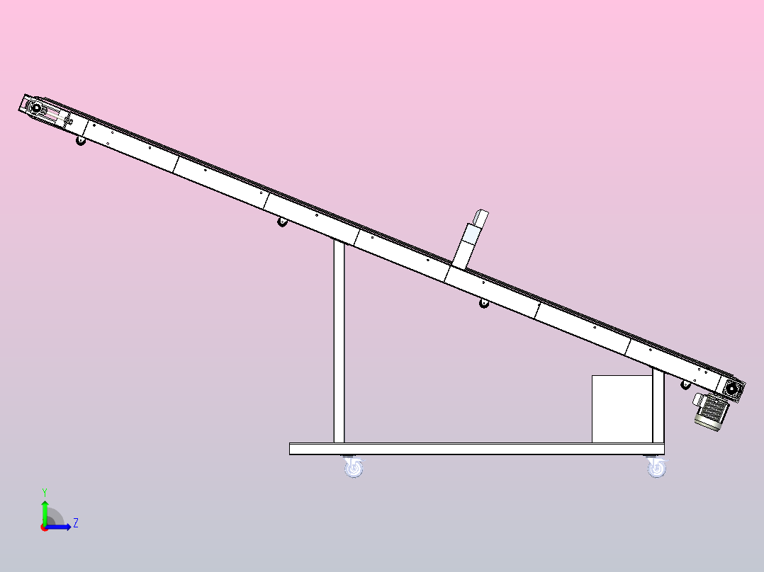 卡车装货输送机3D数模图纸 STEP X_T格式左视图