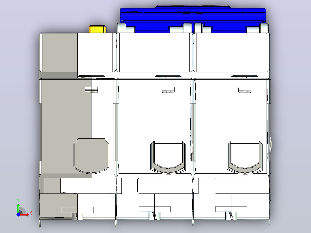 NXBLE-125G 2P剩余电流动作断路器三维模型202306前视图