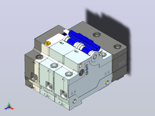 NXBLE-125G 2P剩余电流动作断路器三维模型202306正等轴测缩略图