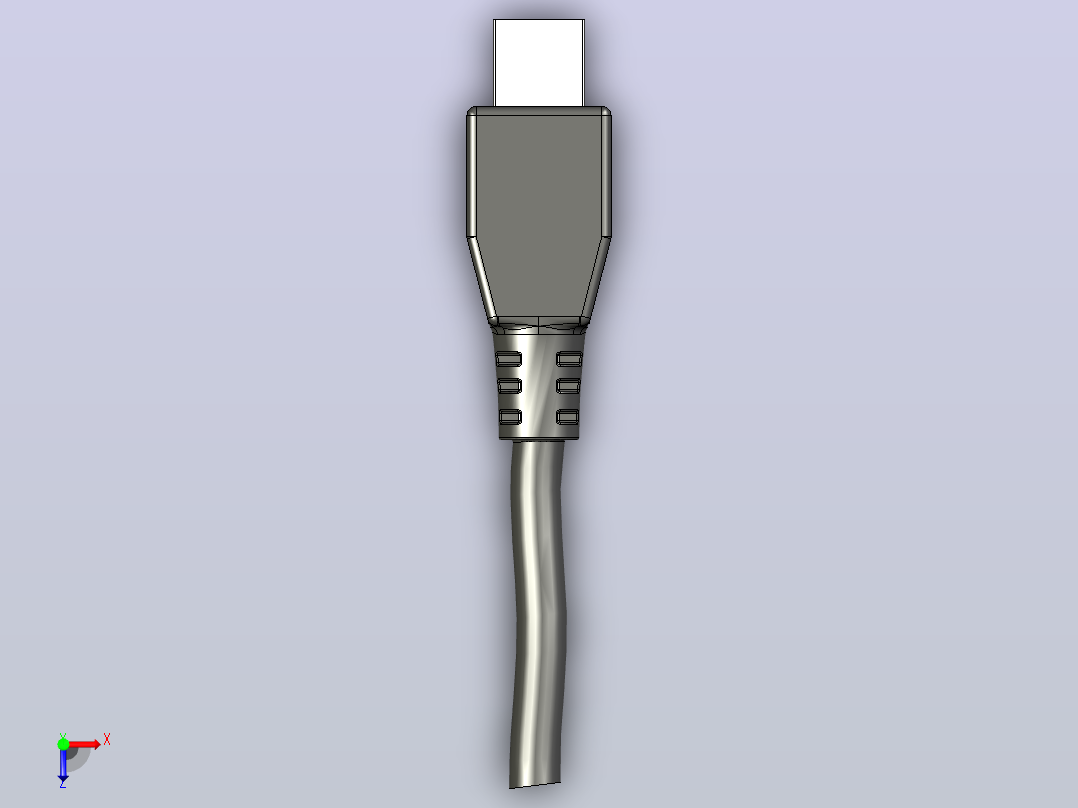 USB2.0公头连接器俯视图