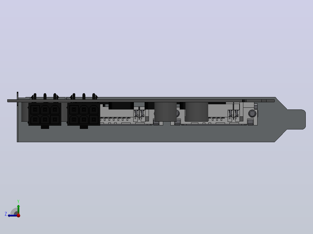 无散热片的Geforce GTX 560 Ti显卡右视图