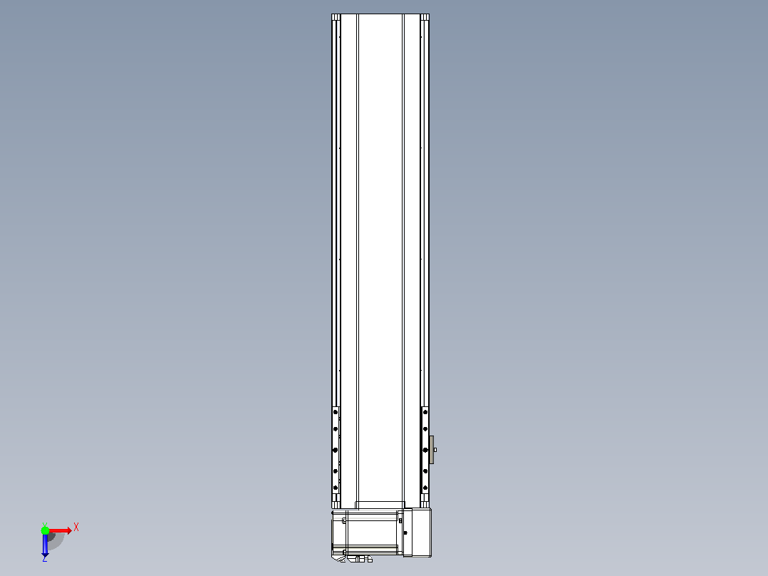 皮带直线轴半封闭可选导轨TPA-HNB-175D-140-L600-RU-Y-P75-N3俯视图