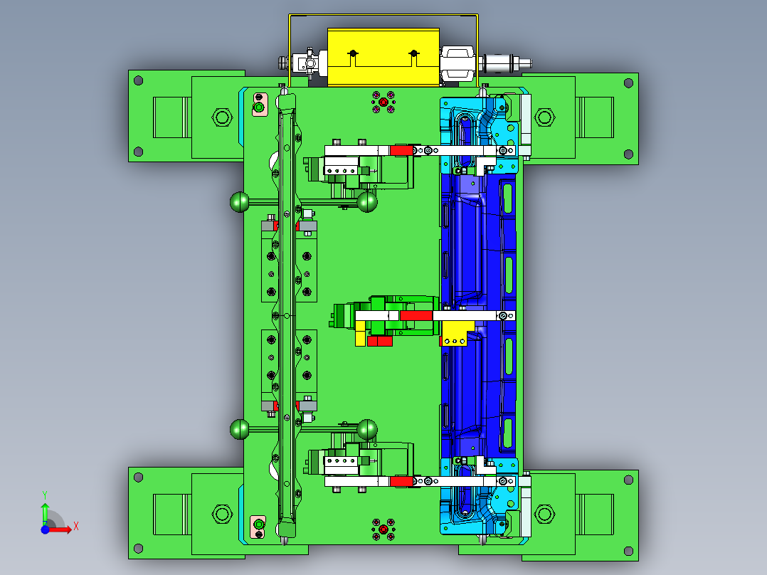 横梁焊接工装夹具前视图