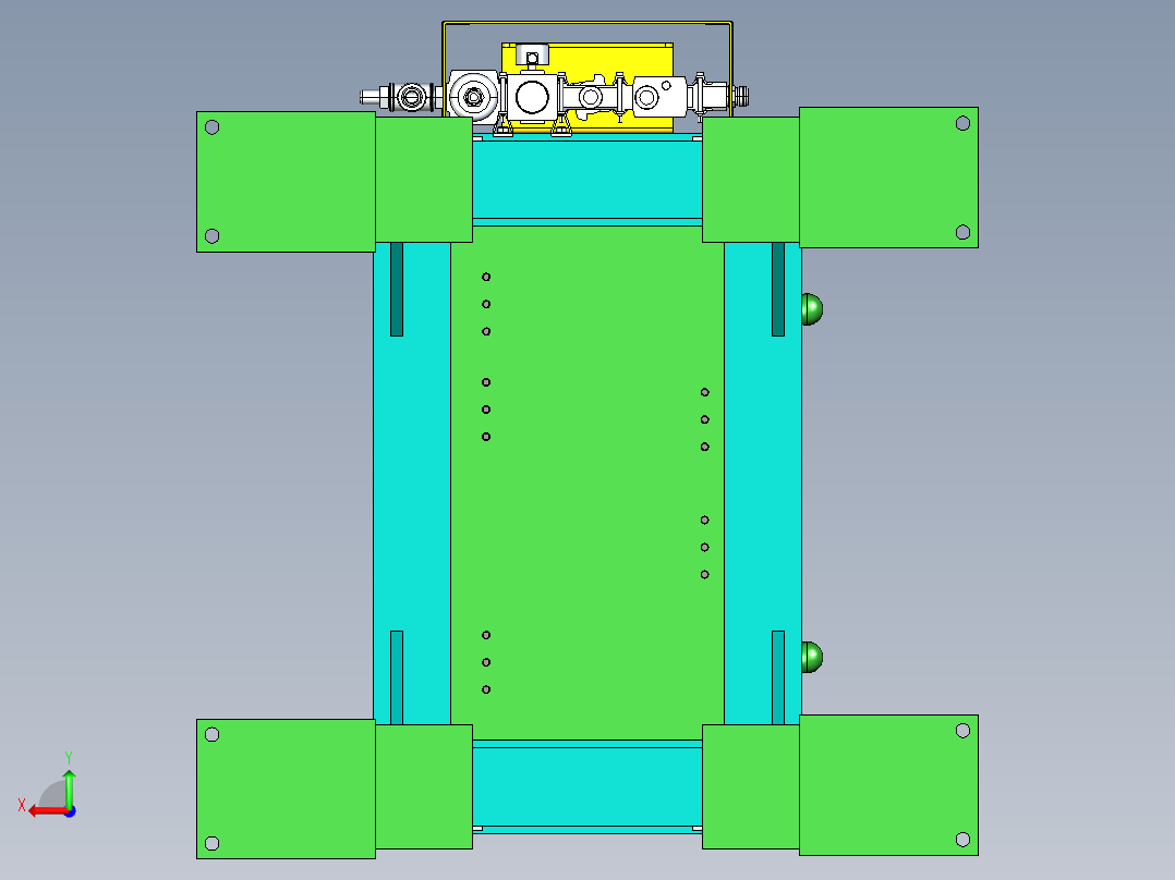 横梁焊接工装夹具后视图