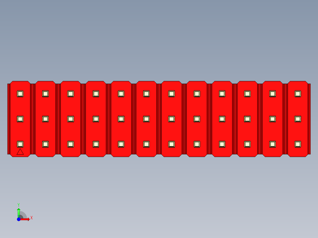 彩色公头100mil（2.54mm）系列-DS1021_red_3x12p_100mil_Type1_rev1.0前视图