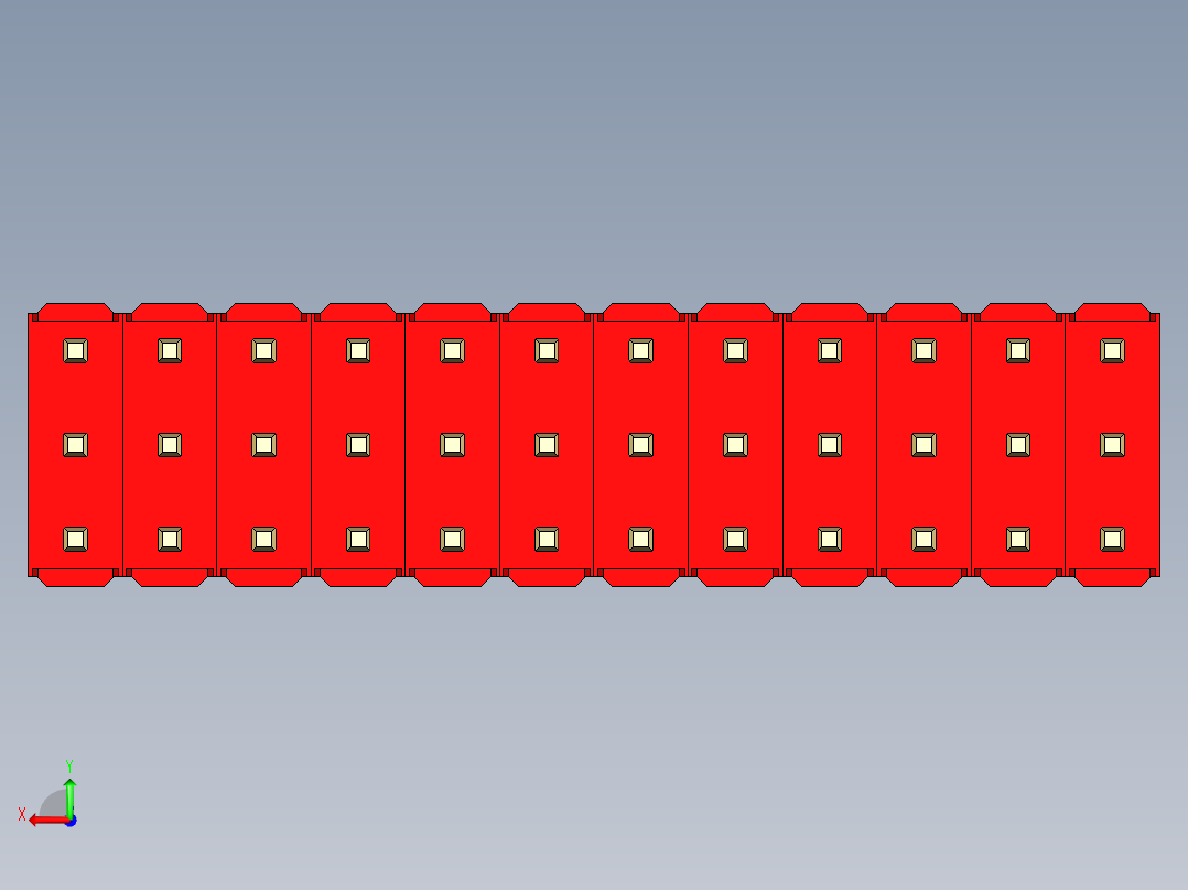 彩色公头100mil（2.54mm）系列-DS1021_red_3x12p_100mil_Type1_rev1.0后视图