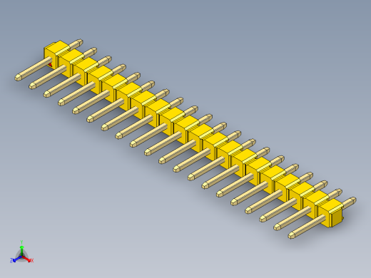 彩色公头100mil（2.54mm）系列-DS1021_yellow_1x20p_100mil_Type1_rev1.0