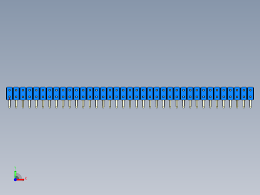 彩色公排针 100mil 2.54mm 系列-DS1022_blue_2x37p_100mil_TypeD_rev1.0前视缩略图