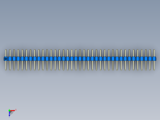 彩色公排针 100mil 2.54mm 系列-DS1022_blue_2x37p_100mil_TypeD_rev1.0俯视缩略图