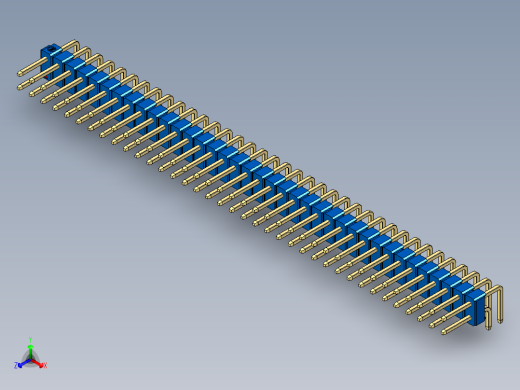 彩色公排针 100mil 2.54mm 系列-DS1022_blue_2x37p_100mil_TypeD_rev1.0正等轴测缩略图