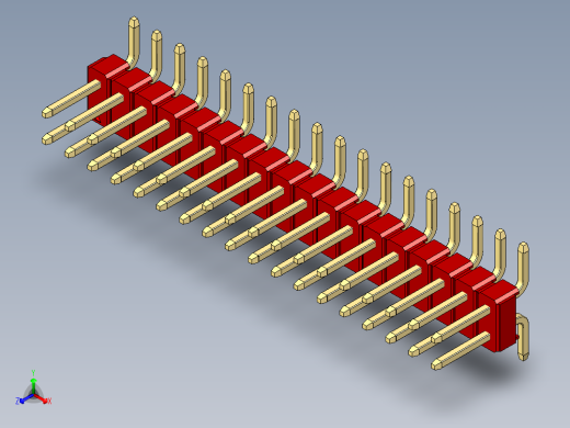 彩色公排针 100mil 2.54mm 系列-DS1022_red_36p_100mil_TypeSMT_rev1.0