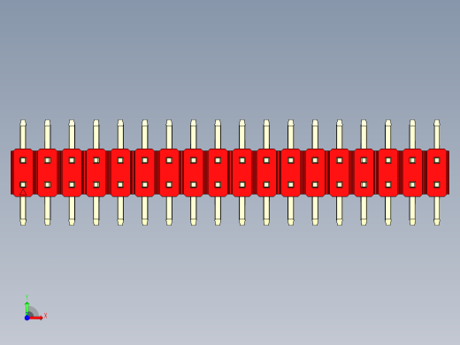 彩色公排针 100mil 2.54mm 系列-DS1022_red_36p_100mil_TypeSMT_rev1.0前视缩略图