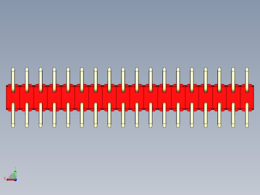 彩色公排针 100mil 2.54mm 系列-DS1022_red_36p_100mil_TypeSMT_rev1.0后视缩略图