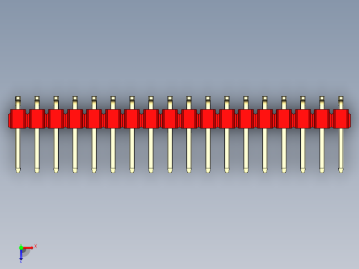 彩色公排针 100mil 2.54mm 系列-DS1022_red_36p_100mil_TypeSMT_rev1.0俯视缩略图