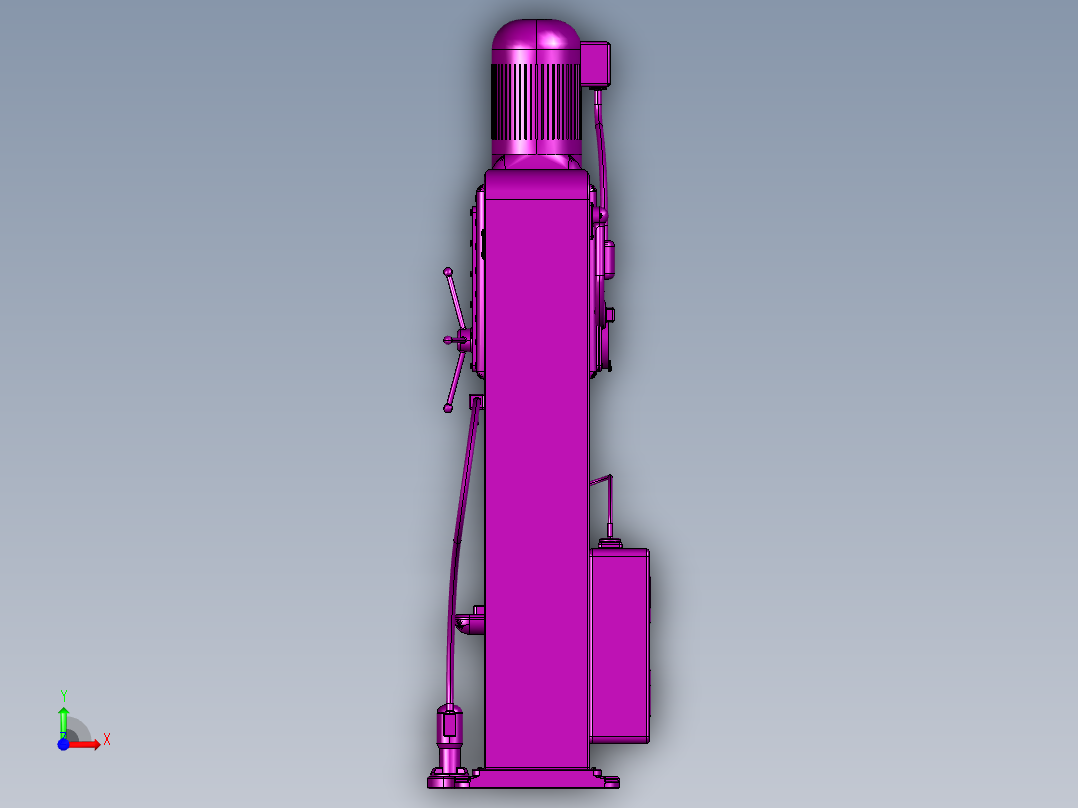 方柱型立式深孔加工钻床前视图