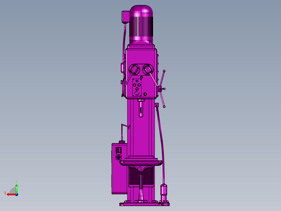 方柱型立式深孔加工钻床后视图