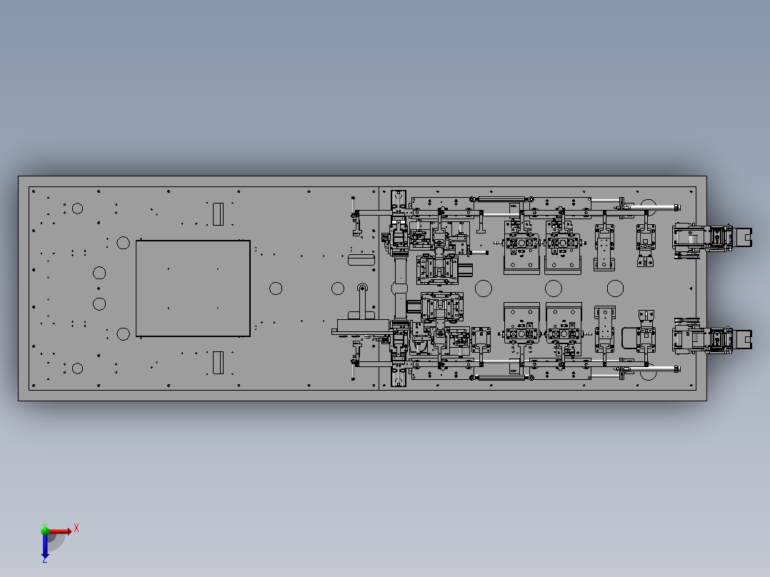 激光焊线合成卡双界面卡生产设备(部分)俯视图